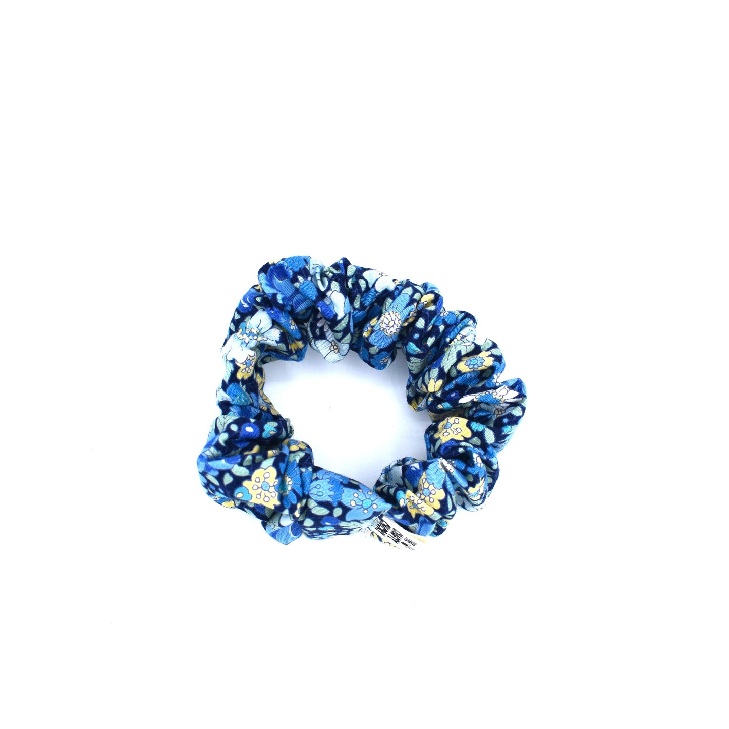 Blue Floral Scrunchie with The Crafty Chicky tag